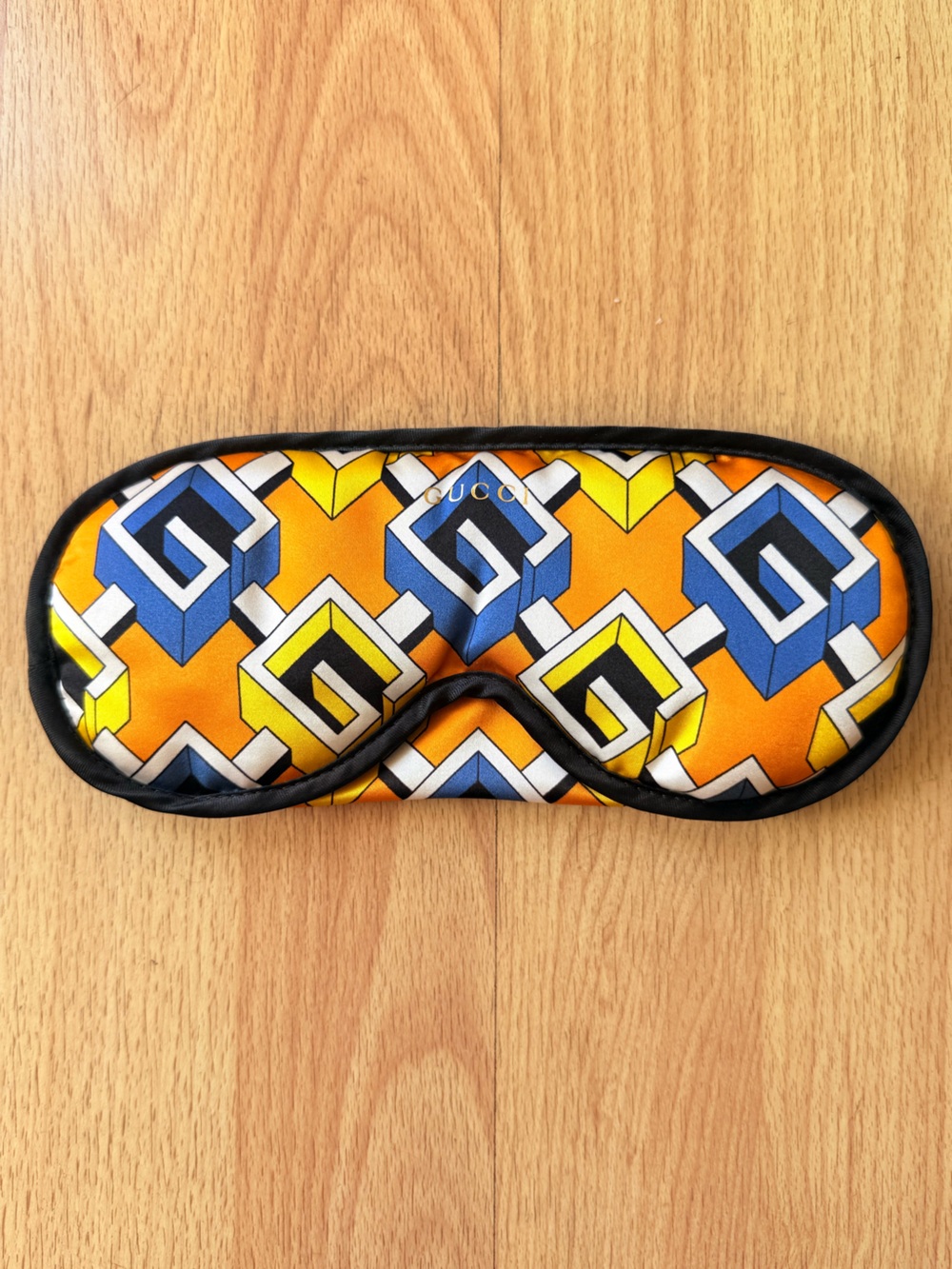 NEW Gucci travel satin sleep mask geometric monogram print